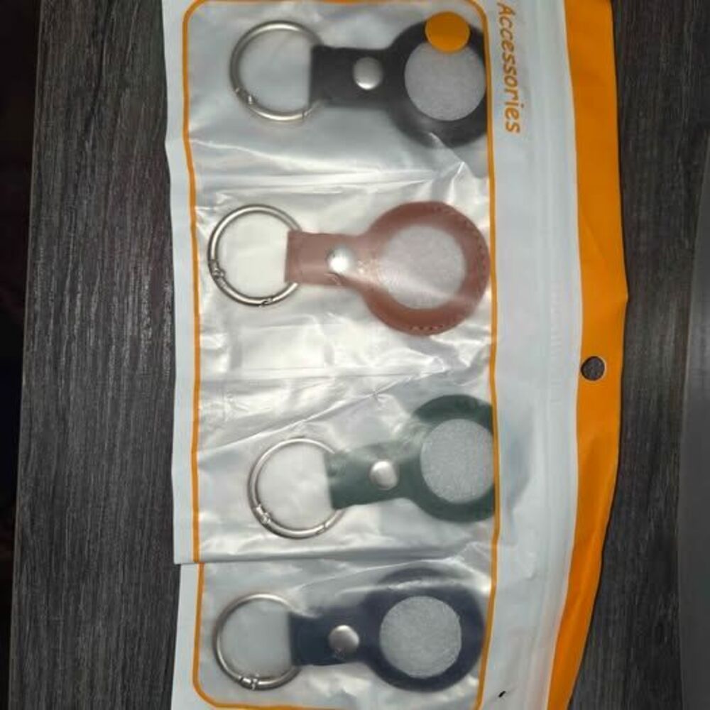 4 Pack AirTag Holders Black Brown Blue Green